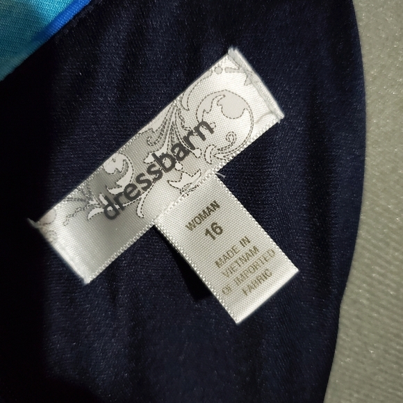 Dress Barn Dress Blue Chevron Zip Up Back Size 16 - Picture 5 of 6